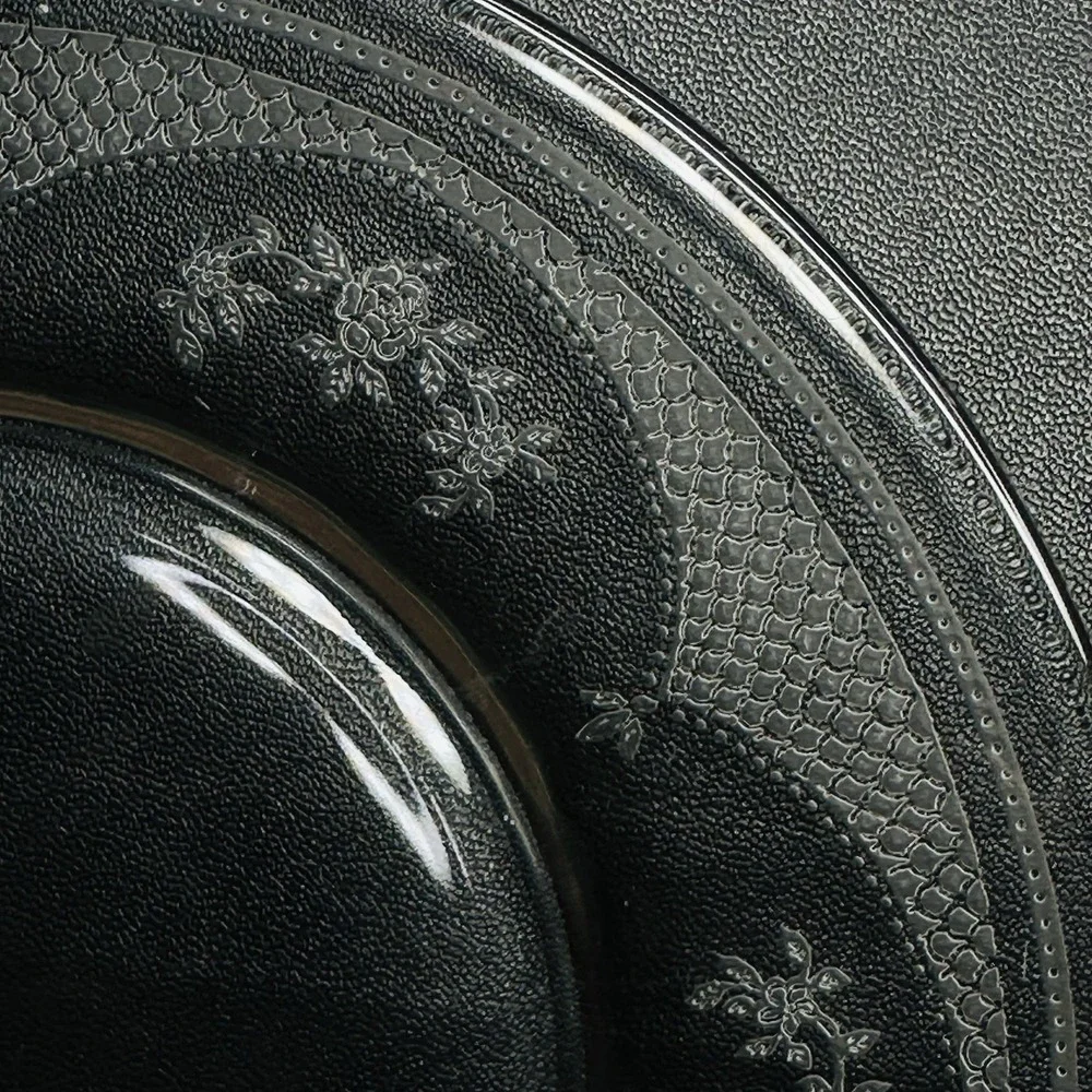 2 Fostoria Virginia Clear Glass Salad Plates Etched Vintage RARE Pattern 1923
